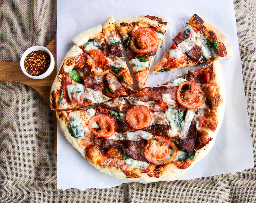 Fat Tomato Pizza
 Bacon Spinach & Tomato Pizza Recipe