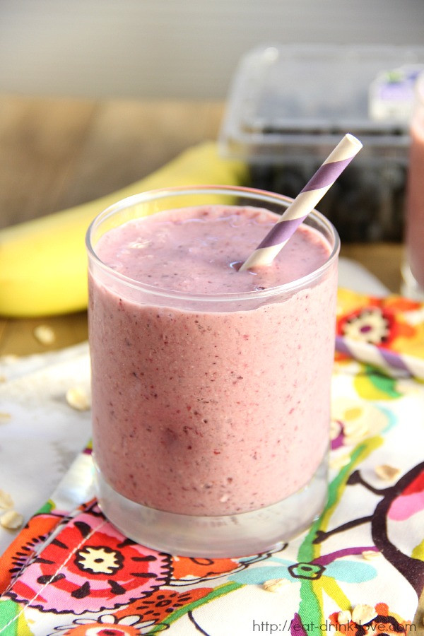 Filling Breakfast Smoothies
 Berry and Banana Oat Breakfast Smoothie Eat Drink Love