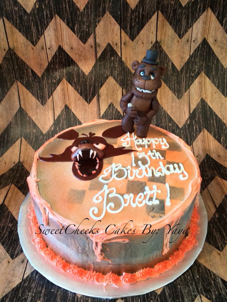 Five Nights At Freddy'S Birthday Cake
 Five nights at Freddy s bday cake Freddy is hand made