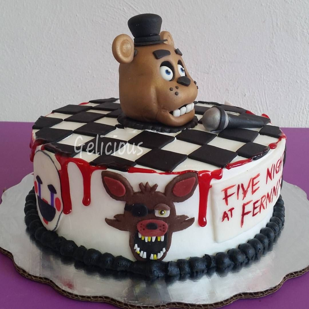 Five Nights At Freddy'S Birthday Cake
 Five nights at Freddy s cake horrorcake edible pastel