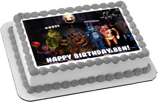 Five Nights At Freddy'S Birthday Cake
 Five Nights at Freddy s 7 Edible Birthday Cake OR Cupcake