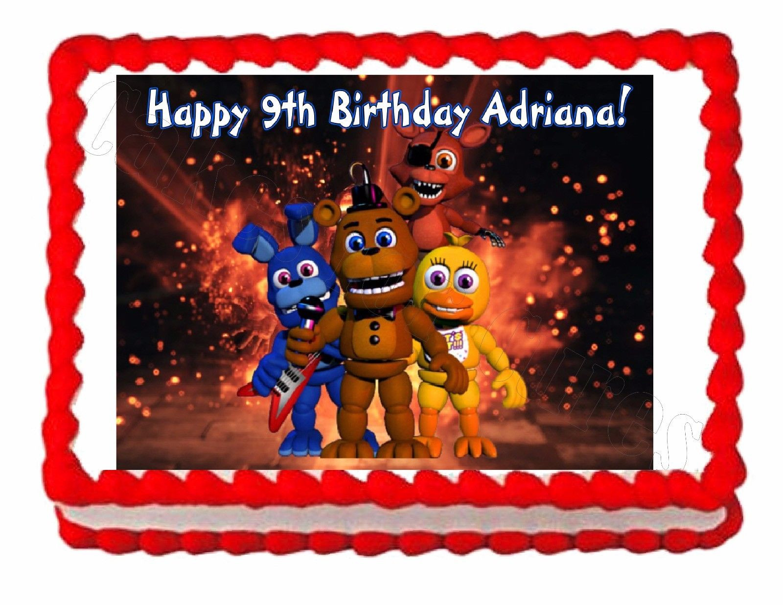 Five Nights At Freddy'S Birthday Cake
 Five nights at Freddy s FNaF 2 party edible image cake