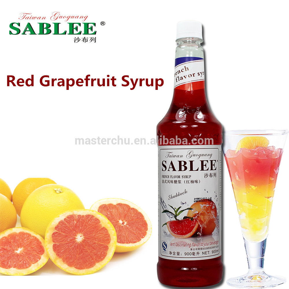 Flavored Syrups For Drinks
 Sablee Red Grapefruit Flavor Syrup For Soft Drinks 900ml