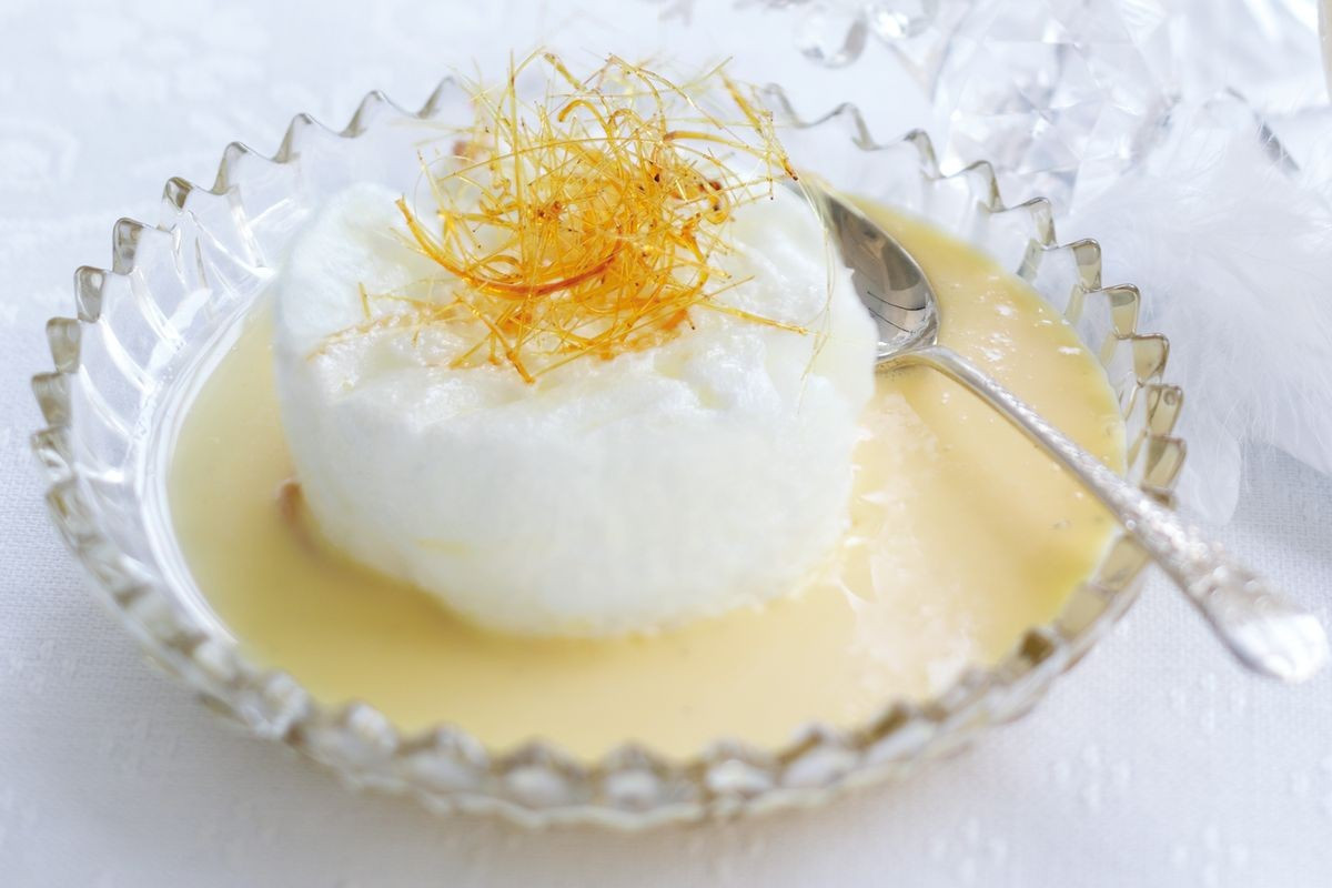 Floating Island (Dessert)
 Floating islands with spun sugar Recipes delicious