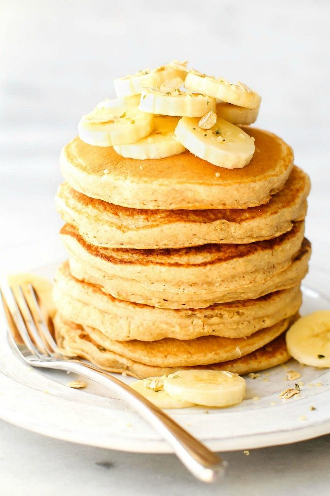Fluffy Banana Pancakes
 Fluffy Flourless Banana Smoothie Pancakes Vegan Gluten