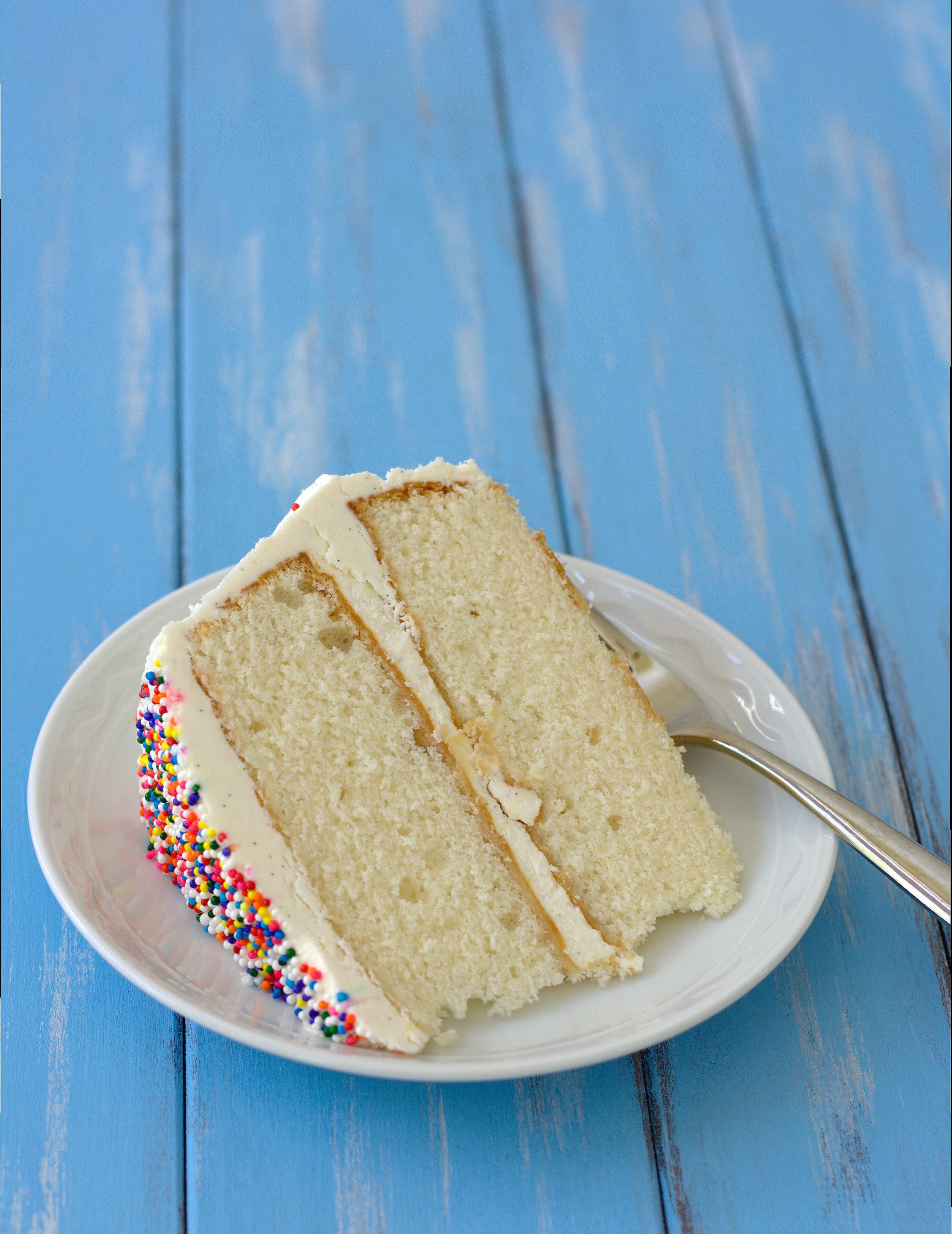 Fluffy Vanilla Cake Recipe
 Fluffy Vanilla Cake with Whipped Vanilla Bean Frosting