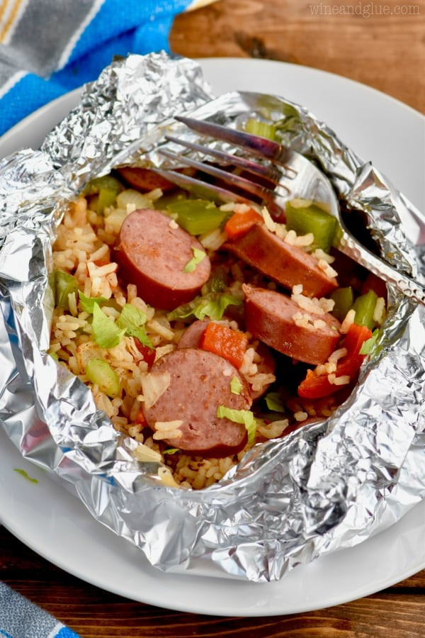 Foil Dinners In The Oven
 Jambalaya Foil Packet Dinner Recipe Wine & Glue