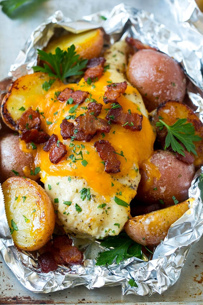 Foil Dinners In The Oven
 chicken and potato foil packets in oven