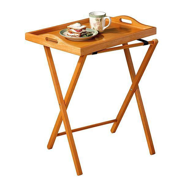 Foldable Dinner Trays
 Oak Finish Folding TV Tray Table Stand Dinner Coffee