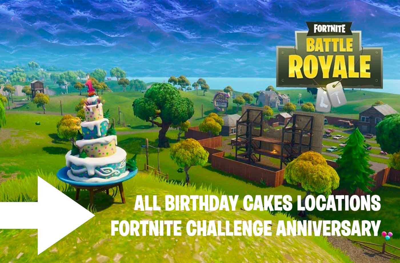 Fortnite All Birthday Cake Locations
 Fortnite Anniversary Challenge where the 10 Birthday cakes