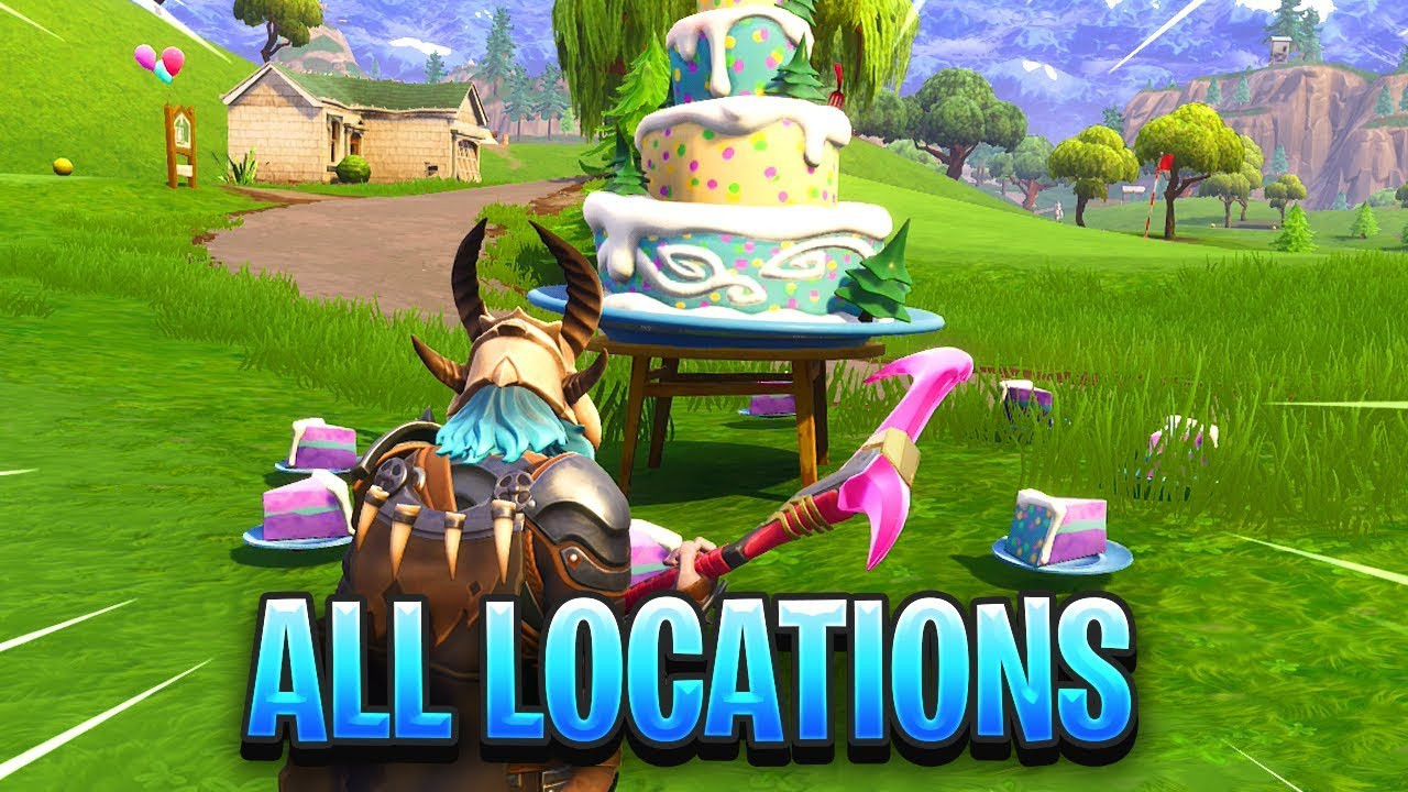 Fortnite All Birthday Cake Locations
 "Dance in Front of Different Birthday Cakes" ALL LOCATIONS