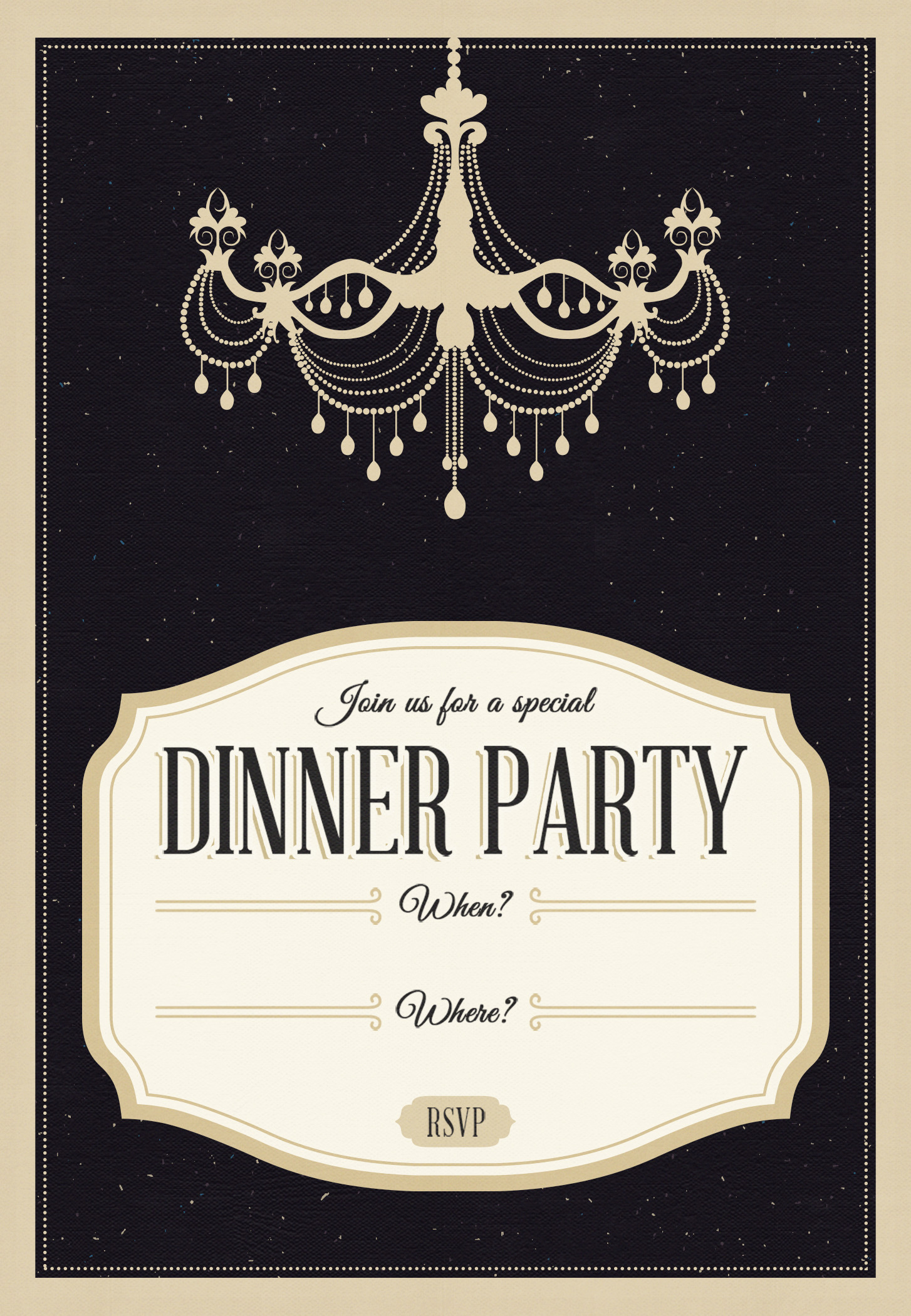 Free Birthday Dinner
 Classy Chandelier Free Printable Dinner Party Invitation