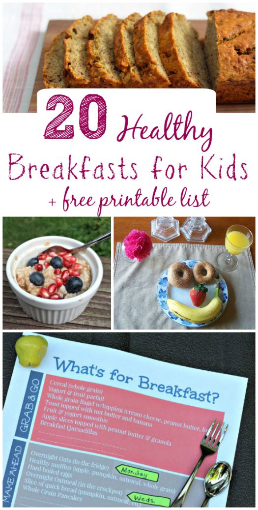 Free Breakfast For Kids
 20 Healthy Breakfast Ideas for Kids Free Printable