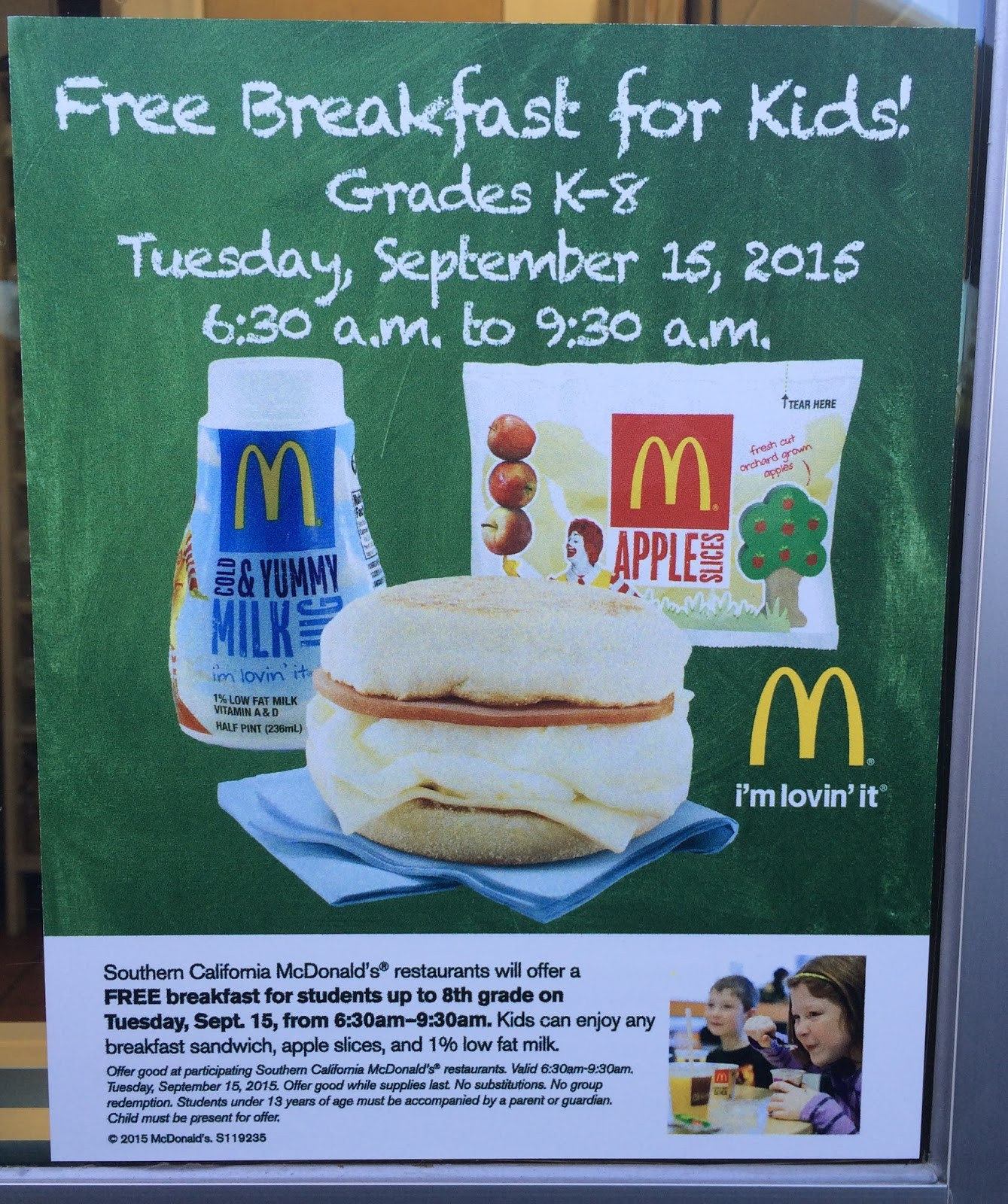 Free Breakfast For Kids
 Montebello Mom Free Breakfast for Kids on 9 15 McDonalds