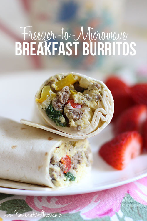 Freezable Breakfast Burritos
 Freezer to microwave breakfast burritos – New Leaf Wellness