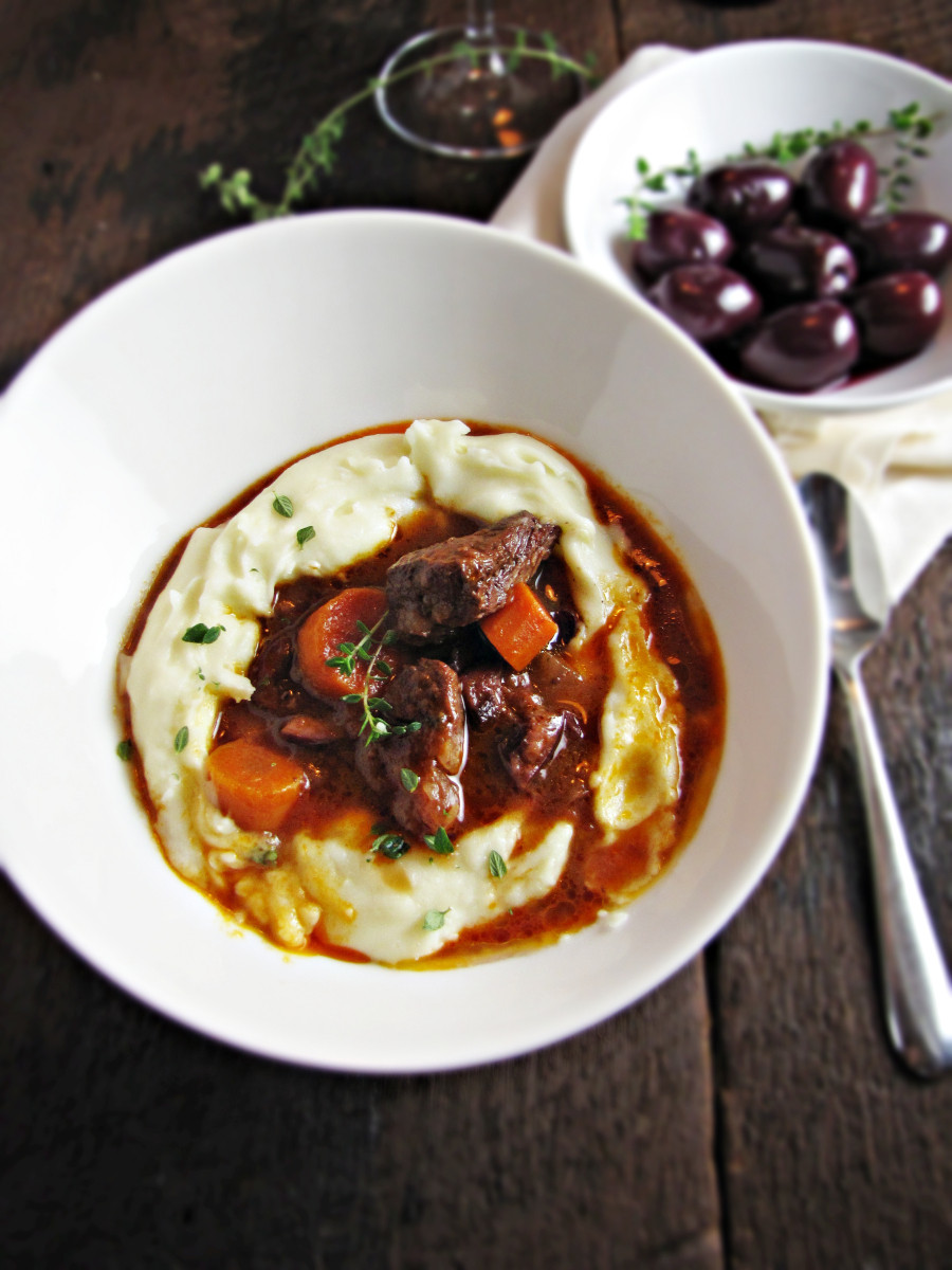 French Beef Stew
 French Beef Stew with Red Wine Garlic Mashed Potatoes