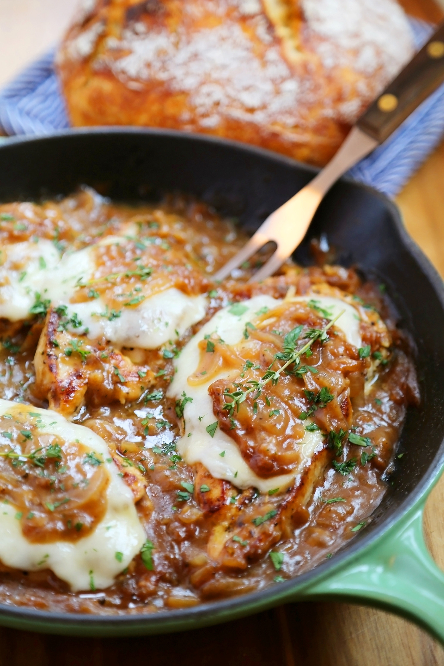 French Onion Chicken
 Skillet French ion Chicken