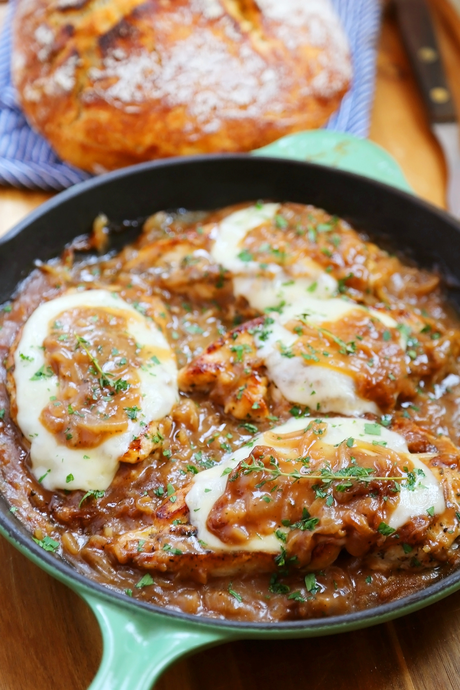 French Onion Chicken
 Skillet French ion Chicken