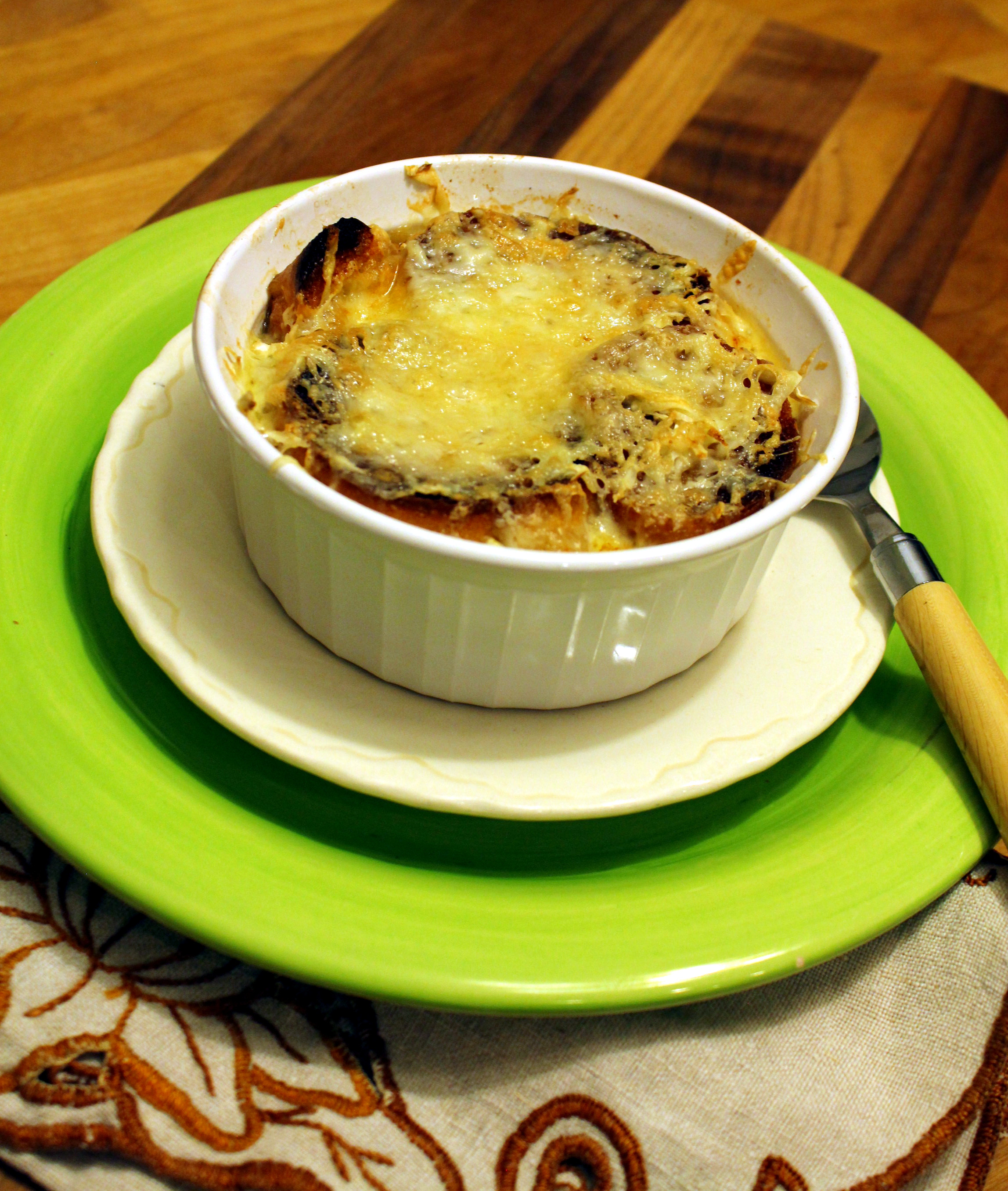 French Onion Soup Cheese
 French ion Soup with Brie Cheese