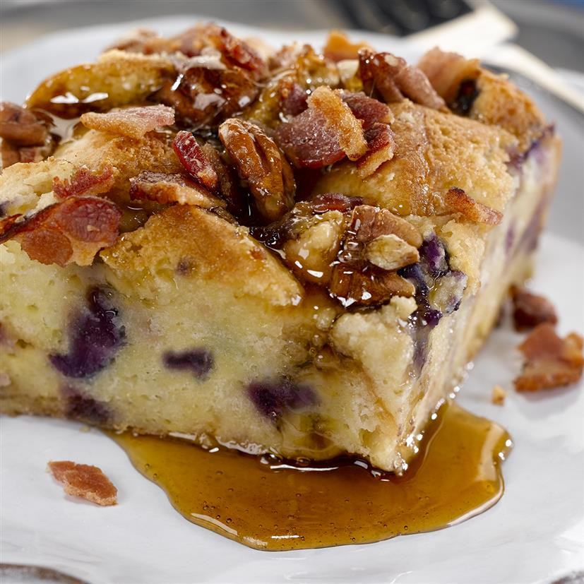 French Toast Bread Pudding
 Blueberry French Toast Bread Pudding with Smoky Bacon