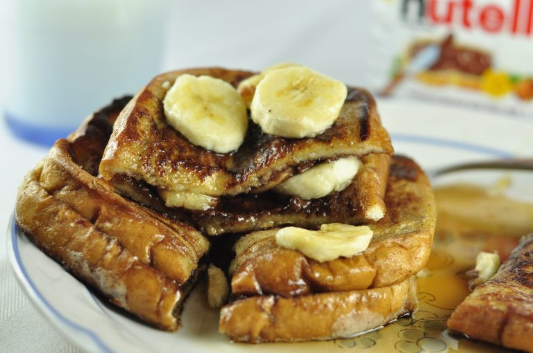 French Toast Breakfast
 Banana and Nutella Stuffed French Toast