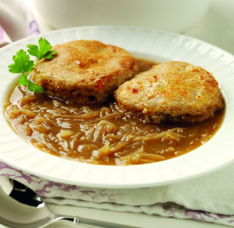 French Vegetarian Recipes
 French ion Soup with Wholemeal Cheese Cobblers