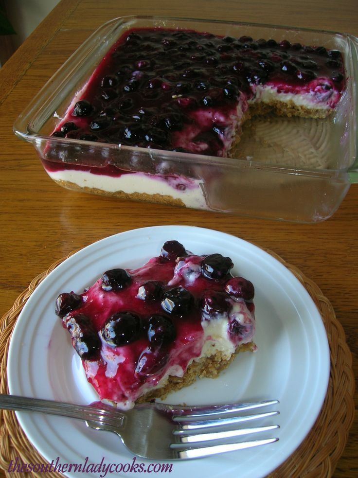 Fresh Blueberry Desserts
 FRESH BLUEBERRY CHEESECAKE WITH HOMEMADE CRUST