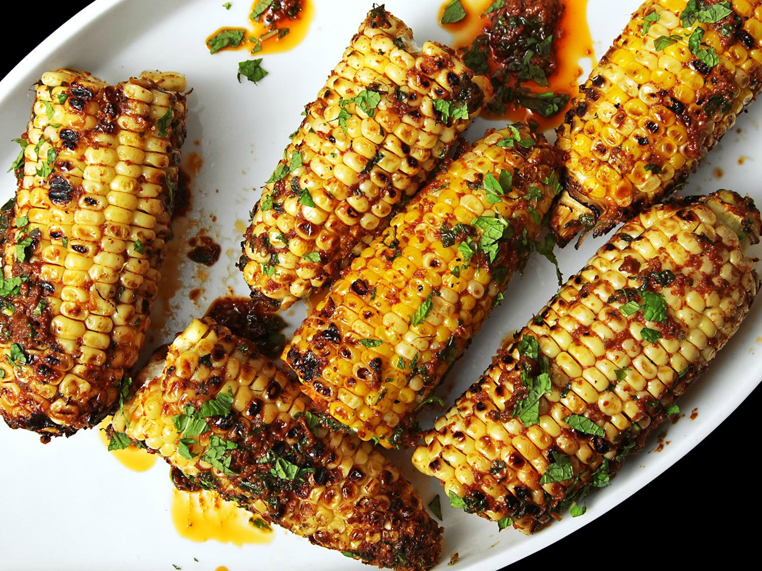 Fresh Corn Grill
 Grilled Corn With Harissa and Mint Recipe