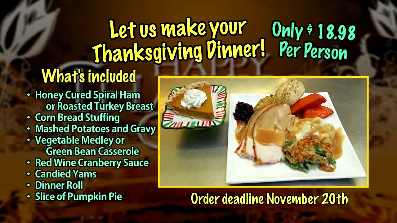 Fresh Market Thanksgiving Dinner
 Thanksgiving Meal Deal 2017 California Fresh Market