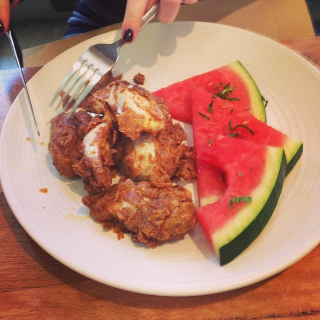 Fried Chicken And Watermelon
 Fried Chicken and Watermelon