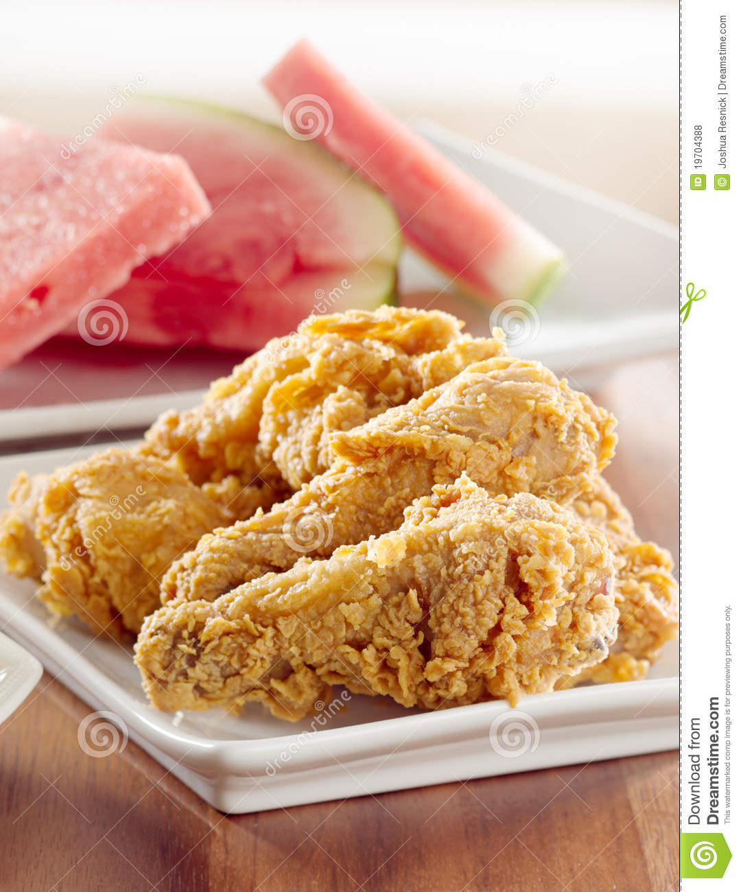 Fried Chicken And Watermelon
 Fried Chicken And Watermelon Royalty Free Stock s