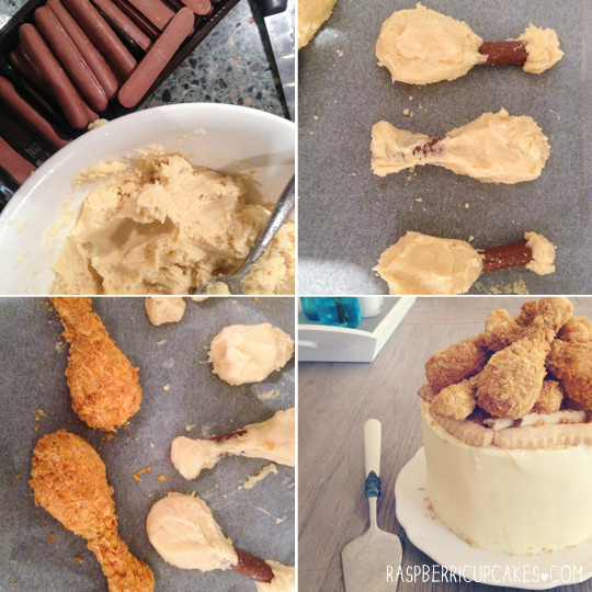 Fried Chicken Cake
 raspberri cupcakes Fried Chicken Cookie Pop Cake