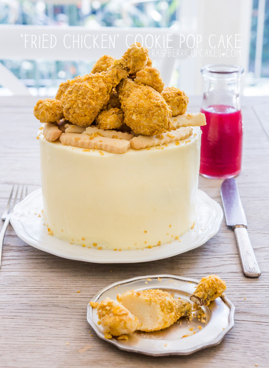 Fried Chicken Cake
 raspberri cupcakes Fried Chicken Cookie Pop Cake