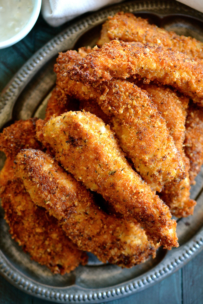 Fried Chicken Fingers
 Crispy Fried Chicken Fingers with Homemade Blue Cheese