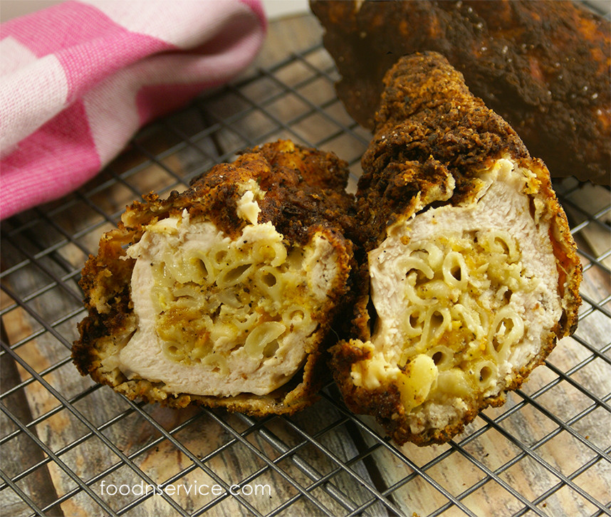 Fried Chicken Mac And Cheese
 Macaroni and Cheese stuffed Fried Chicken