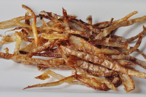 Fried Potato Skins
 Home Slice Aligot and Bacon Pizza with Fried Potato Peels