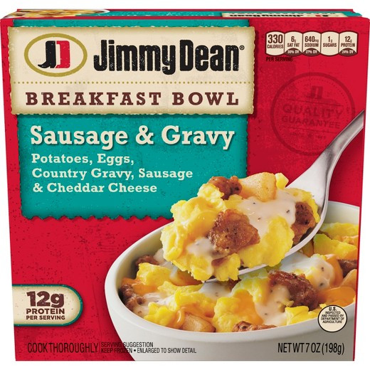 Frozen Breakfast Bowls
 Jimmy Dean Sausage & Gravy Breakfast Bowl 7 oz Tar