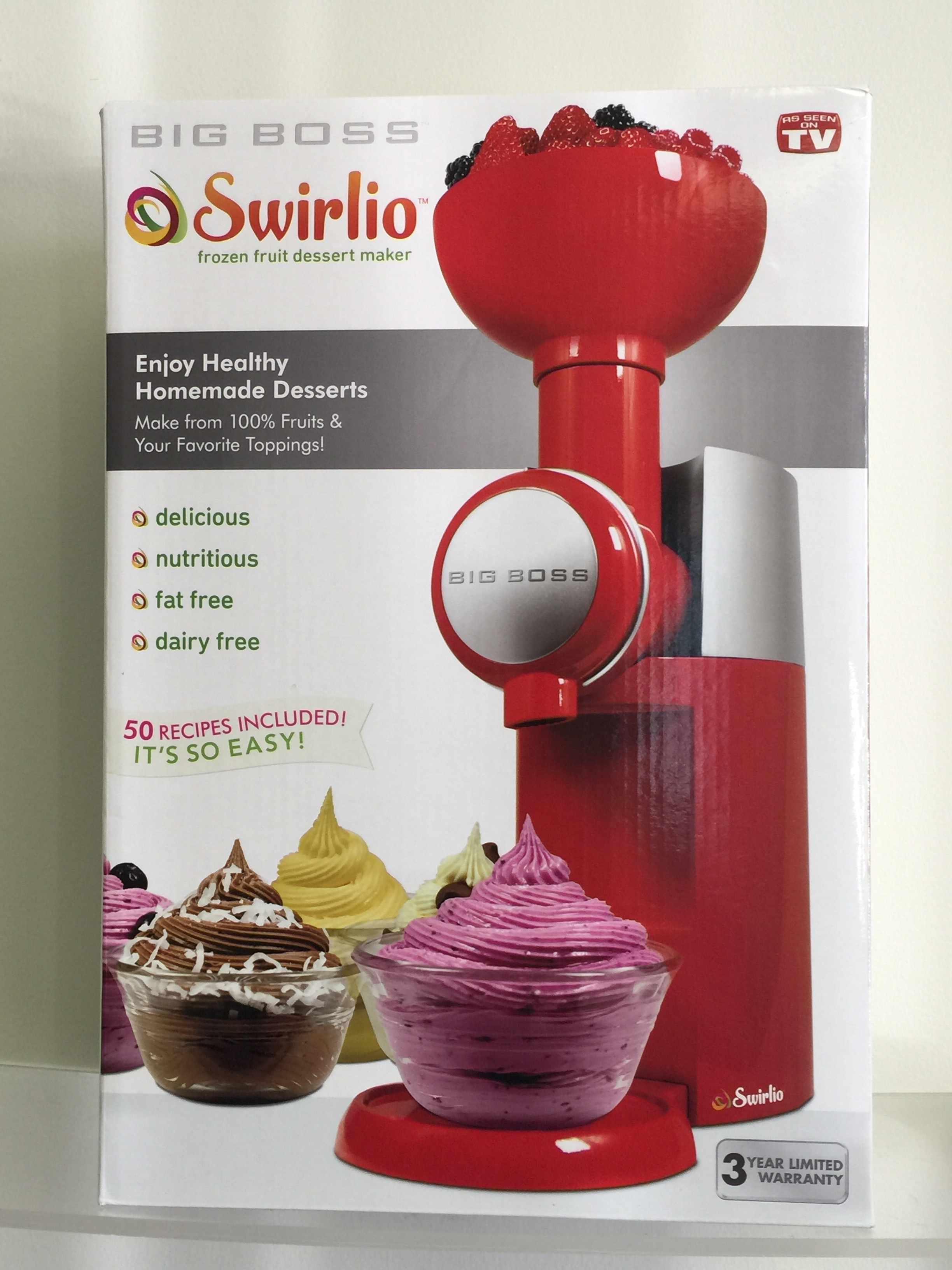 Frozen Fruit Dessert Maker
 NEW Big Boss 9249 Swirlio Frozen Fruit Dessert Maker RED