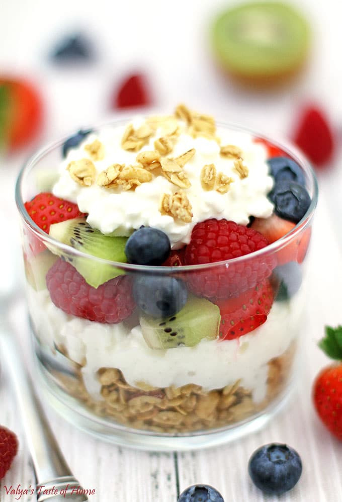 Fruit Breakfast Recipes
 Breakfast Cottage Cheese Fruit Granola Parfait Recipe