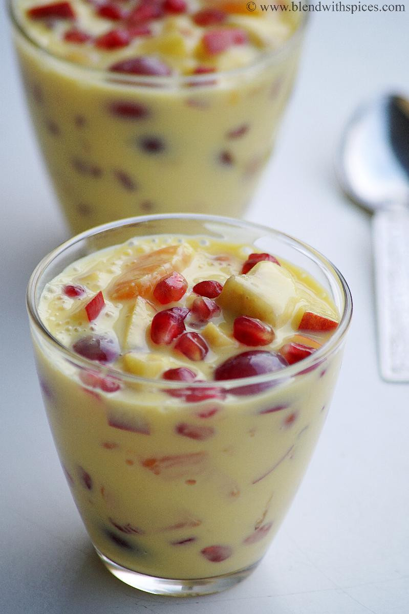 Fruit Dessert Recipes
 Fruit Custard Recipe How to Make Fruit Custard Recipe