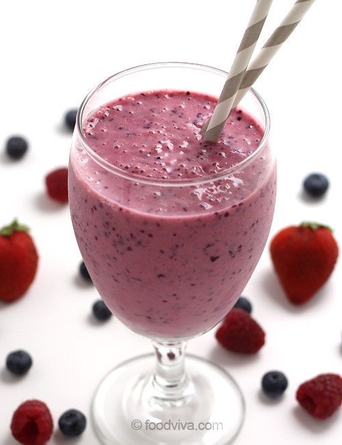 Fruit Smoothie Recipes With Yogurt
 Mixed Berry Smoothie Recipe With Yogurt and Soy Milk