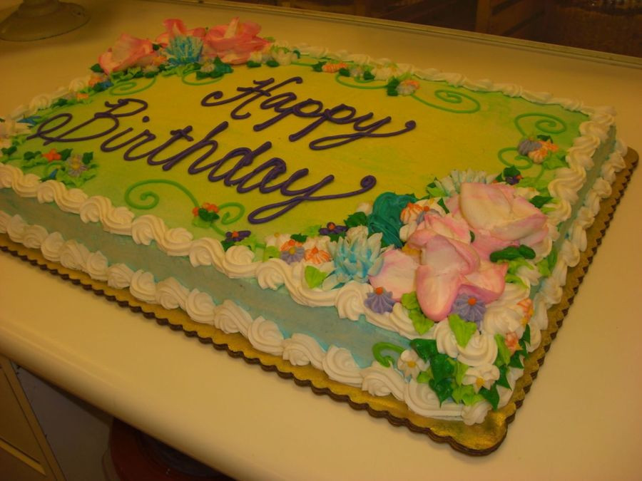 Full Sheet Cake
 Floral Full Sheet Birthday Cake CakeCentral