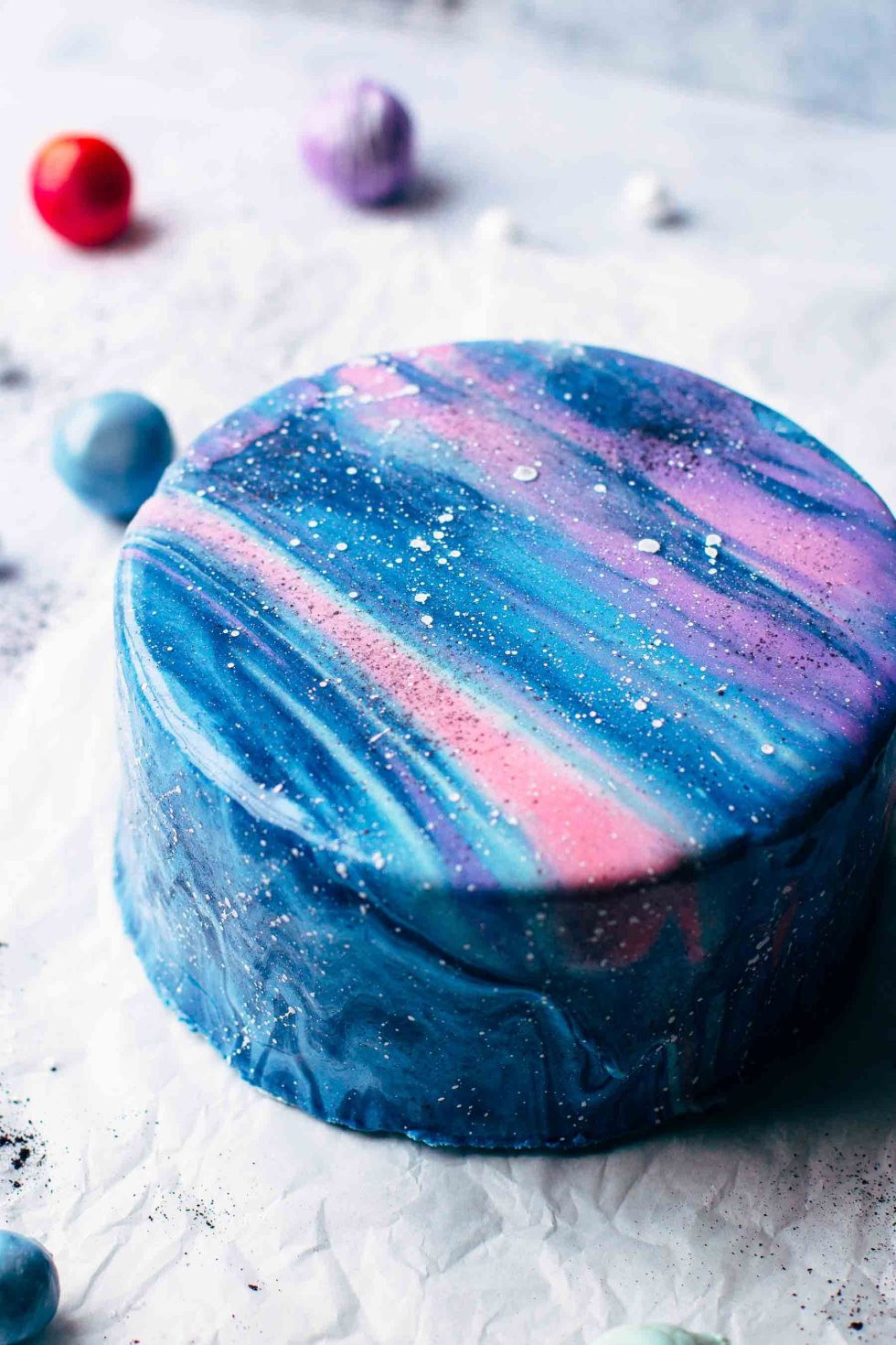 Galaxy Cake Recipe
 Mirror Glaze Galaxy Cake Recipe VIDEO