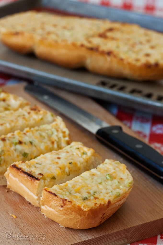 Garlic Cheese Bread
 Three Cheese Garlic Bread Recipe from Barbara Bakes