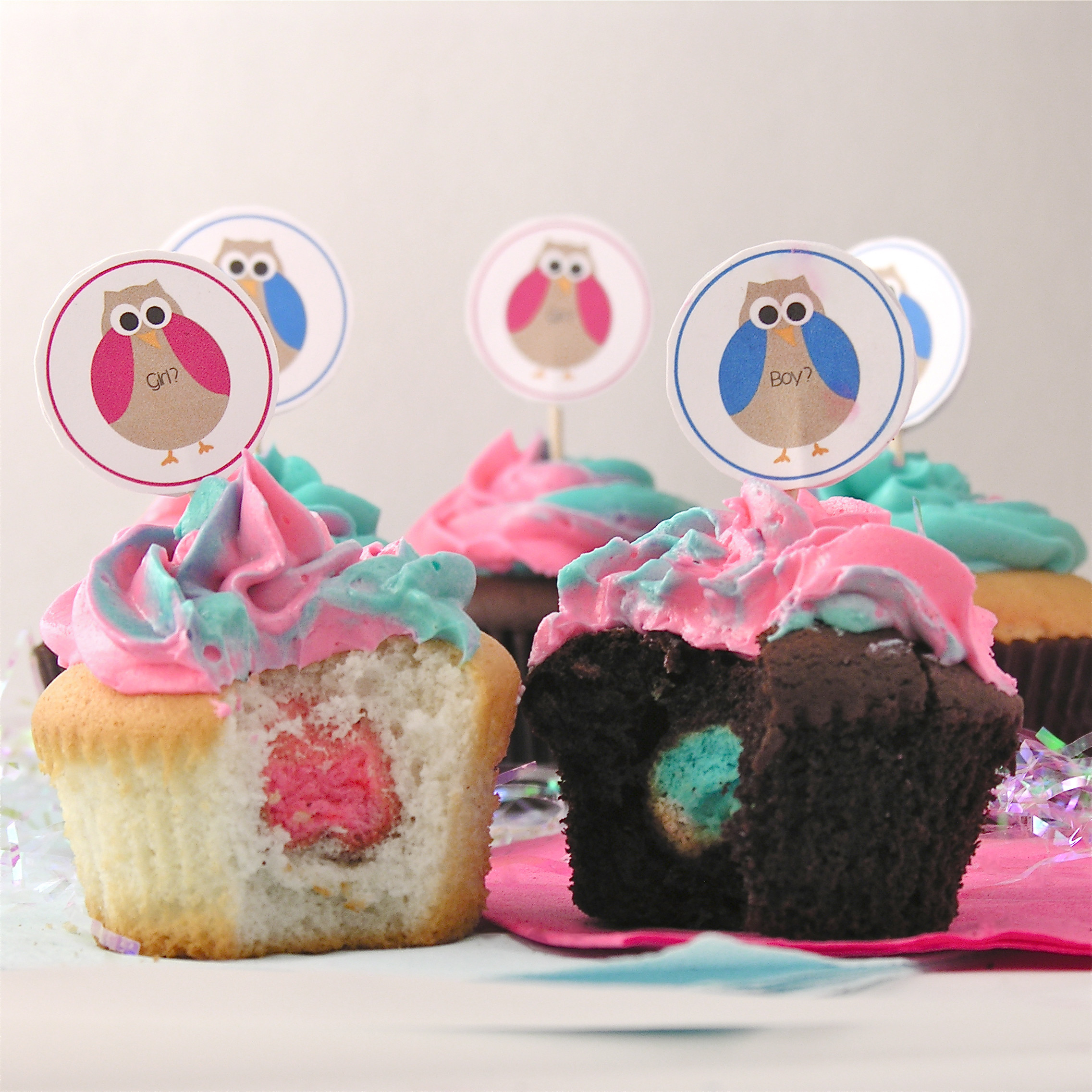 Gender Reveal Cupcakes
 Gender Reveal Surprise Cupcakes