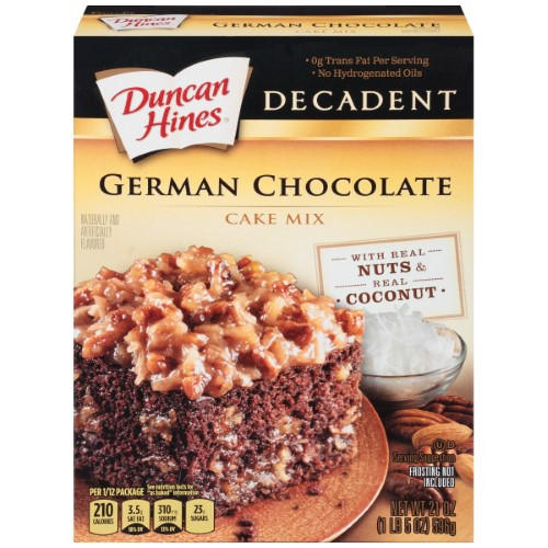 German Chocolate Cake Mix
 Duncan Hines Decadent German Chocolate Cake Mix 21 Oz