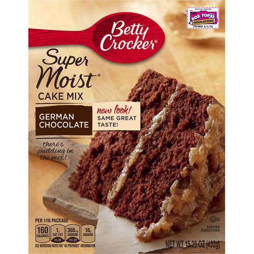 German Chocolate Cake Mix
 Betty Crocker Delights Super Moist German Chocolate Cake