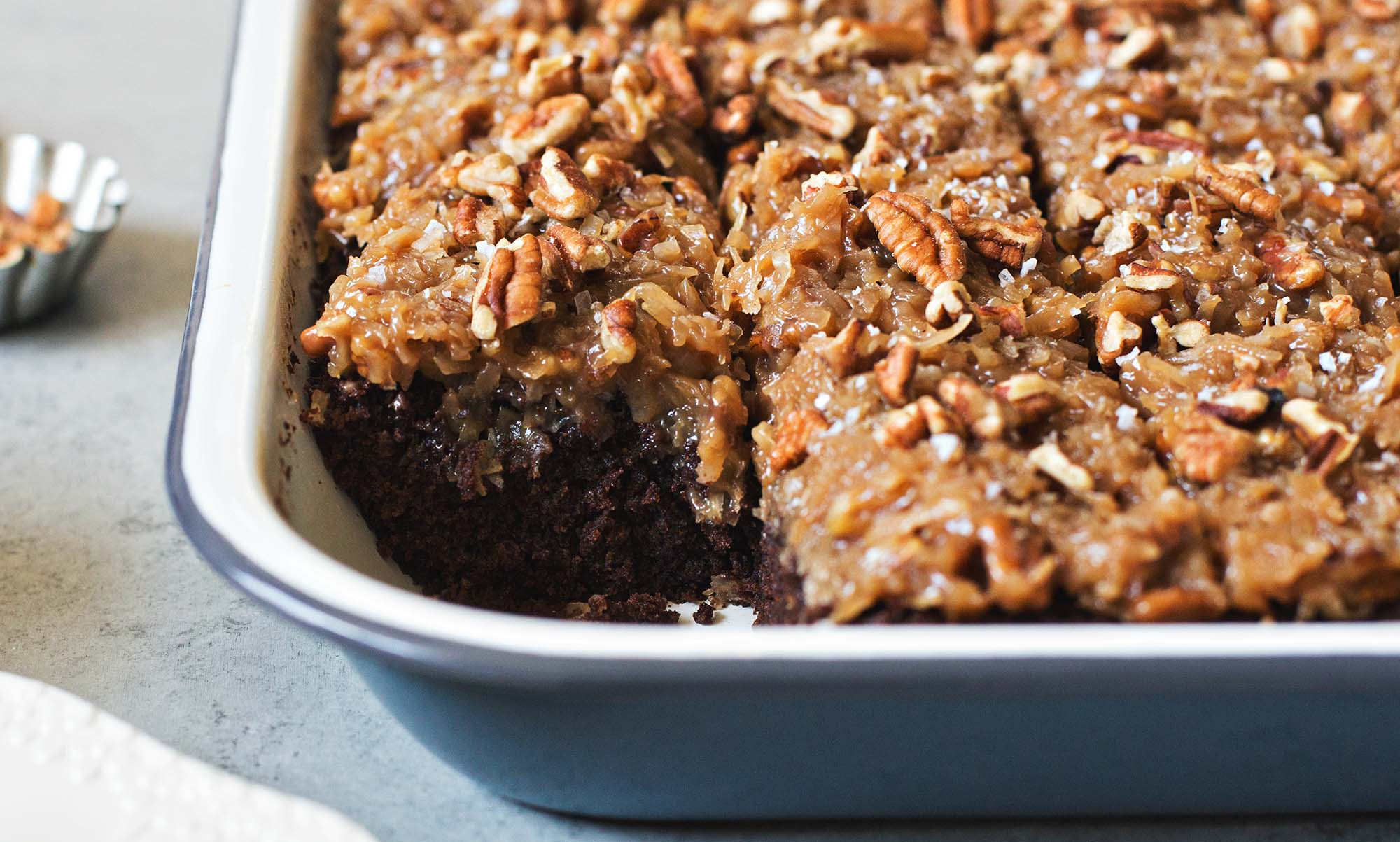 German Chocolate Sheet Cake
 German Chocolate Sheet Cake With Coconut Pecan Frosting