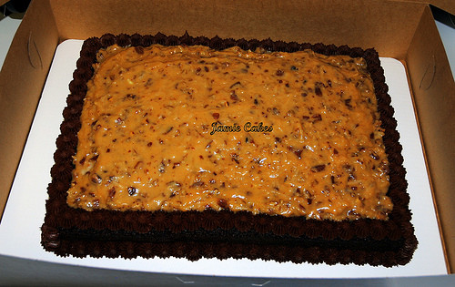 German Chocolate Sheet Cake
 German Chocolate sheet cake with Pecan coconut frosting