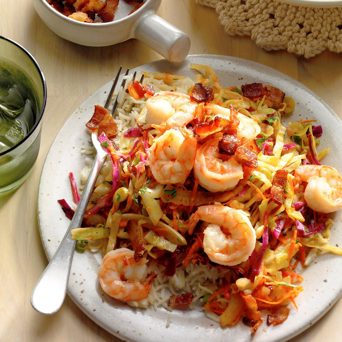 German Dinner Recipes
 Shrimp with Warm German Style Coleslaw Recipe